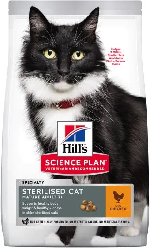 Hill's Mature Adult 7+ Sterilised Cat - Kip 3 Hill's Mature Adult 7+ Sterilised Cat - Kip