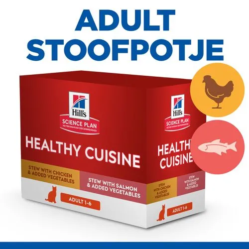 Hill's Science Plan Healthy Cuisine Adult Multipack Voor Katten Met Kip En Zalm 4 Hill's Science Plan Healthy Cuisine Adult Multipack Voor Katten Met Kip En Zalm - Afbeelding 2