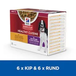 Hill's Science Plan Healthy Cuisine Hond Multipack Met Kip En Rund 12x90g -Hill‘s Verkoopwinkel Hills Healthy Cuisine Stoofpotje Hond 8 NL