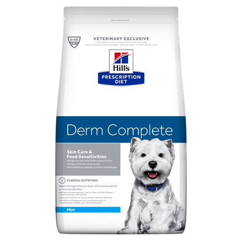 Hill's Prescription Diet Canine Derm Complete Mini - 6 Kg 8 Hill's Prescription Diet Canine Derm Complete Mini - 6 Kg -Hill‘s Verkoopwinkel pd canine derm complete mini dry productshot 500 1