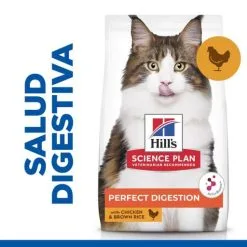 Hill's Science Plan Adult Perfect Digestion With Chicken & Brown Rice -Hill‘s Verkoopwinkel perfect digestion gatos adultos pollo arroz 3 g