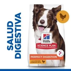 Hill's Science Plan Perfect Digestion Medium Adult With Chicken & Rice -Hill‘s Verkoopwinkel perfect digestion perros adultos razas medianas pollo arroz 3 4 g