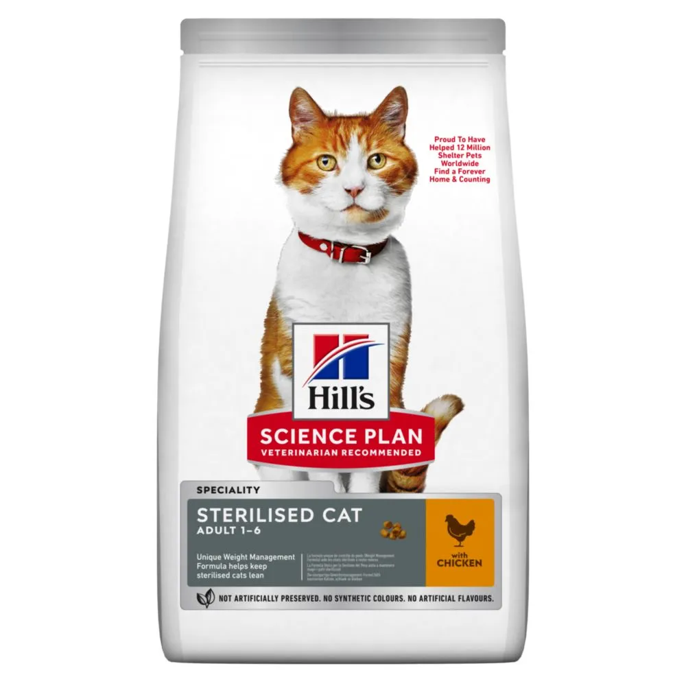 Hill's Science Plan Young Adult Sterilised Cat Kattenvoer Met Kip 3kg 3 Hill's Science Plan Young Adult Sterilised Cat Kattenvoer Met Kip 3kg